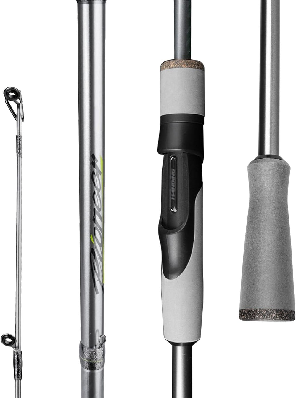 Handing Pioneer 7ft spinning rod carbon blank closeup highlighting high sensitivity for bites.