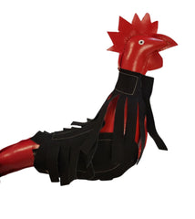 Handmade Synthetic Leather Dummy for Roosters Mona full view shows compact, portable design.
