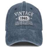 Blue Vintage 1965 Baseball Cap with embroidered front design