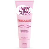Happy Curves bottle applying lotion-to-powder for all-day dryness and comfort.