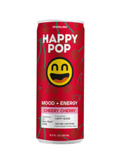 Happy POP Cheery Cherry can front view, bright energy on the go.