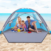 Happy Travel Beach Tent with UPF 50+ coverage shielding family from sun