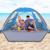 Happy Travel Beach Tent UPF50+ protection shields skin on sunny beach days.