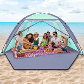 Happy Travel Beach Tent with UPF50+ protection shields family from sun