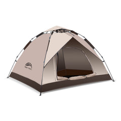 Happy Travel pop-up tent setup demonstrates quick one-person assembly for camping.