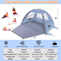 Happy Travel sun shelter blocks rays for relaxed seaside afternoons.