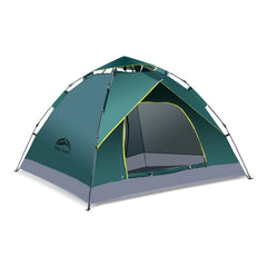 Happy Travel tent pop-up setup demonstrates instant shelter for quick camping.