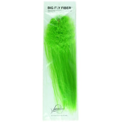 Hareline Big Fly Fiber Green close-up showing curled ends for bulk with minimal water absorption.