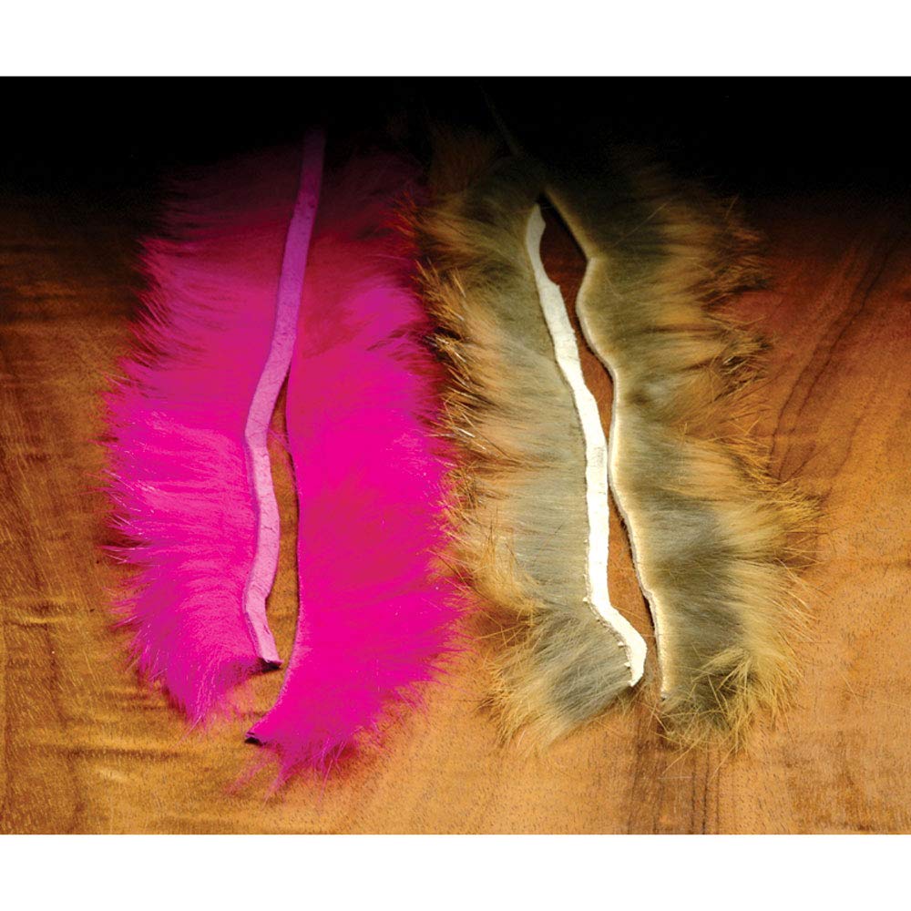 Hareline Crosscut Rabbit Strips Red #14 for precise fly tying and lifelike color.