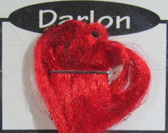 Hareline Darlon Bright Red closeup reveals vivid color for lifelike fly bodies.