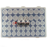 Hareline Dubbin Aeiniwer 43-pop-top stash box front view for organized hooks and beads.