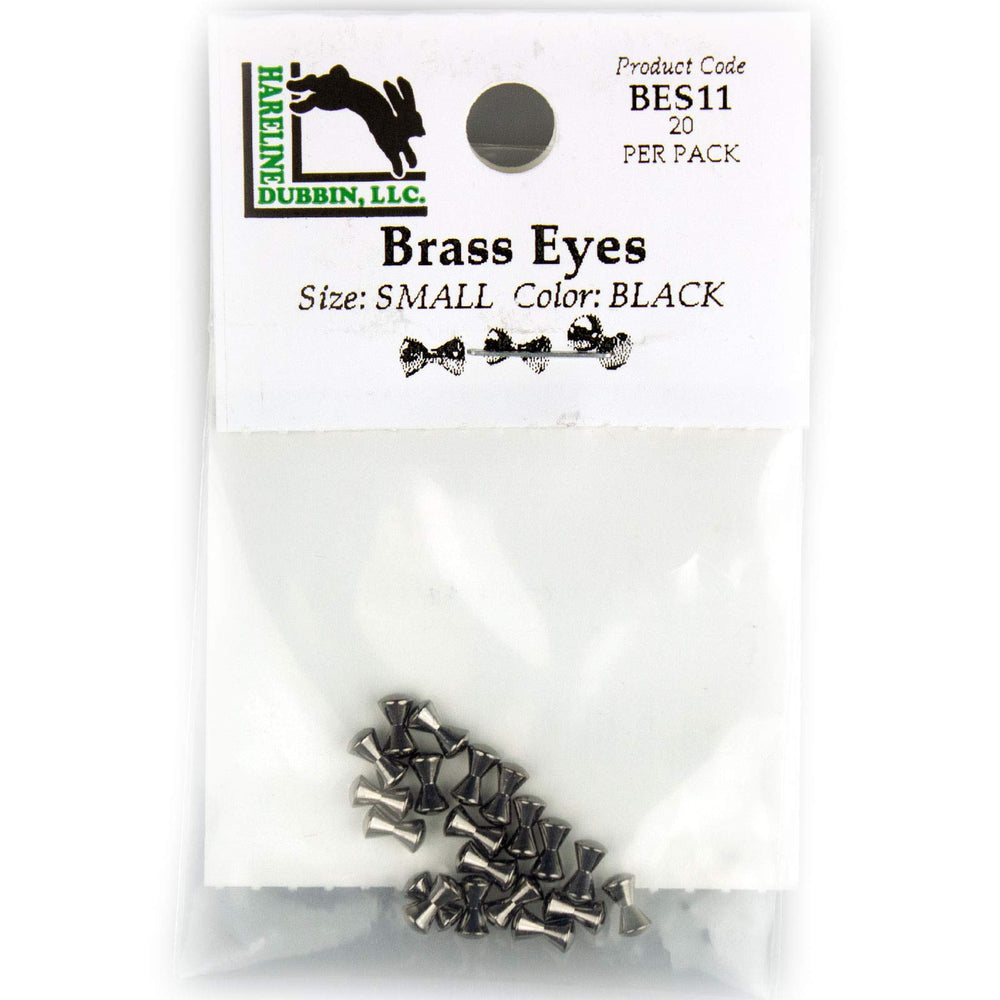 Hareline Dubbin brass eyes small black for weighted, easy-to-tie fly patterns