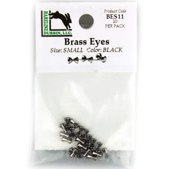 Hareline Dubbin brass eyes small black for weighted, easy-to-tie fly patterns