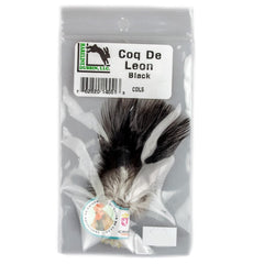 Hareline Dubbin Coq De Leon feather for dry flies and nymph tails, natural and durable.