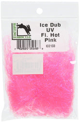 Hareline Dubbin Ice Dub 133 Hot Pink close-up showing sparkling dubbing for patterns