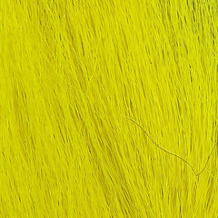 Hareline Dubbin bucktail yellow close-up for vibrant streamer ties