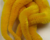 Hareline Dubbin Mangum's Mini Dragon Tail UV2 mustard yellow with lifelike movement for small streamers