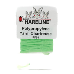 Hareline Dubbin chartreuse polypropylene yarn for highly visible posts and indicators.