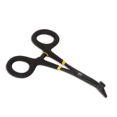Hareline Dubbin Rogue hook removal forceps with matte black finish for rust resistance.