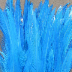 Hareline Dubbin Kingfisher Blue saddle front view for versatile fly tying