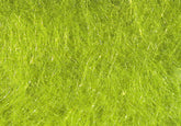 Hareline Dubbin Scud Dub Olive close-up shows translucent fibers for realistic nymphs.