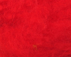 Hareline Dubbing Rams Wool-Red packaging shows natural fibers ideal for durable dubbing.