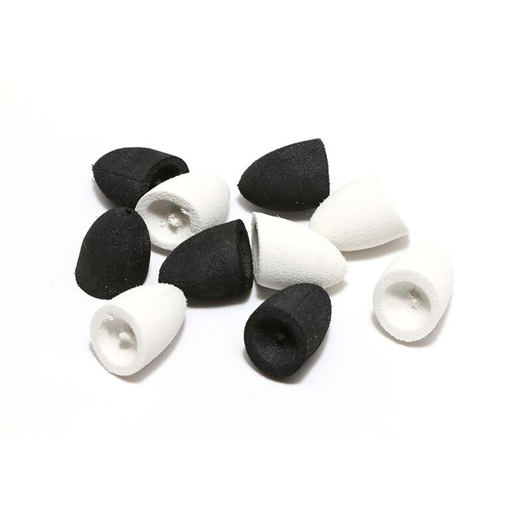 Hareline foam cupped faced popper head in white large for customizable topwater action