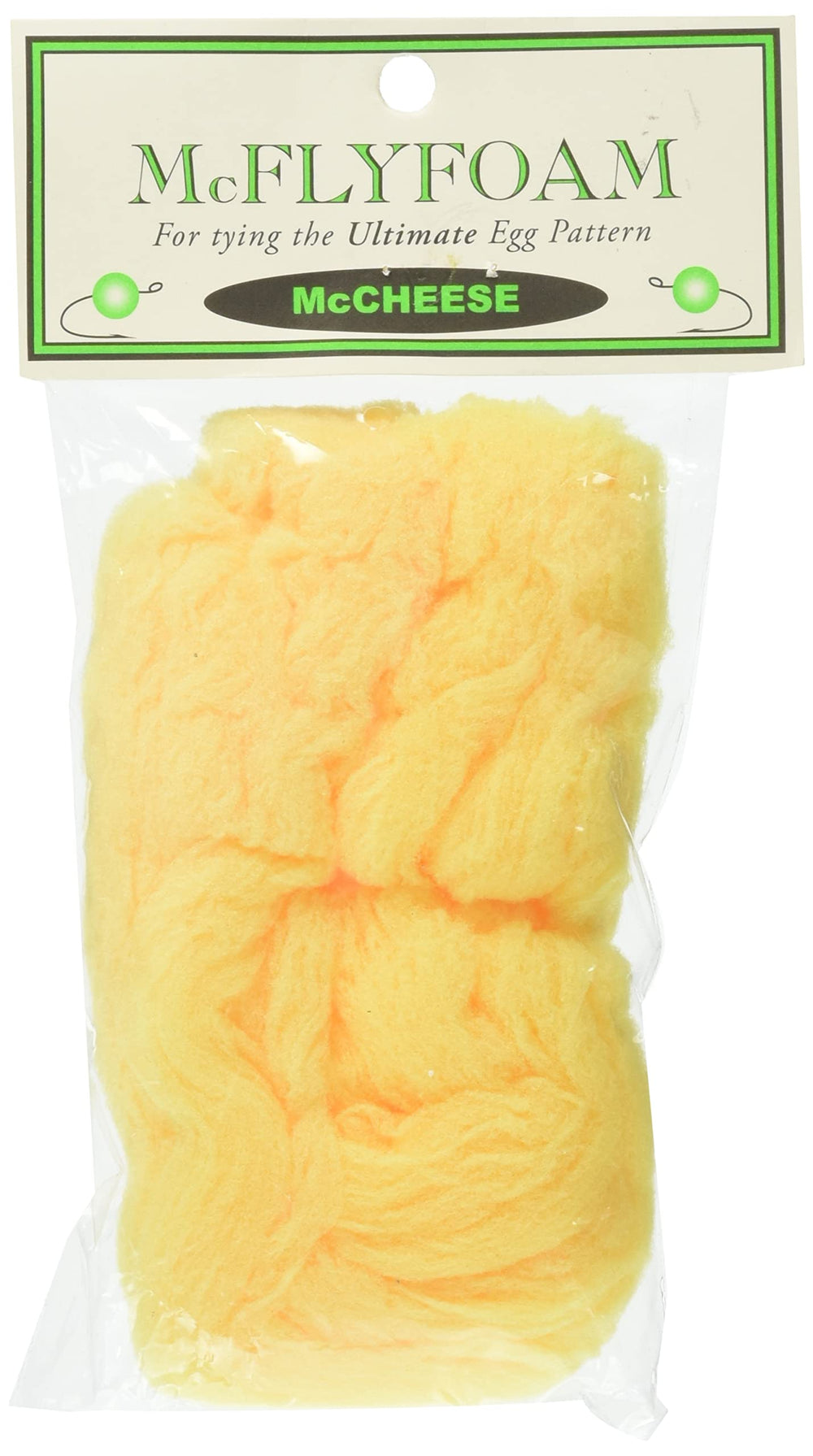 Hareline Foam McFly yarn with colorfast dyes for durable egg-pattern work.