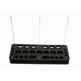 Hareline Foamanizer 12in bottle holes securely hold resin bottles during transport