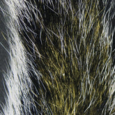 Hareline Gray Squirrel Tail Dyed bundle shows soft natural fibers for lifelike flies.