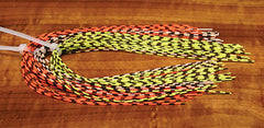 Hareline Grizzly barred rubber legs medium neon green ideal for high-visibility nymphs