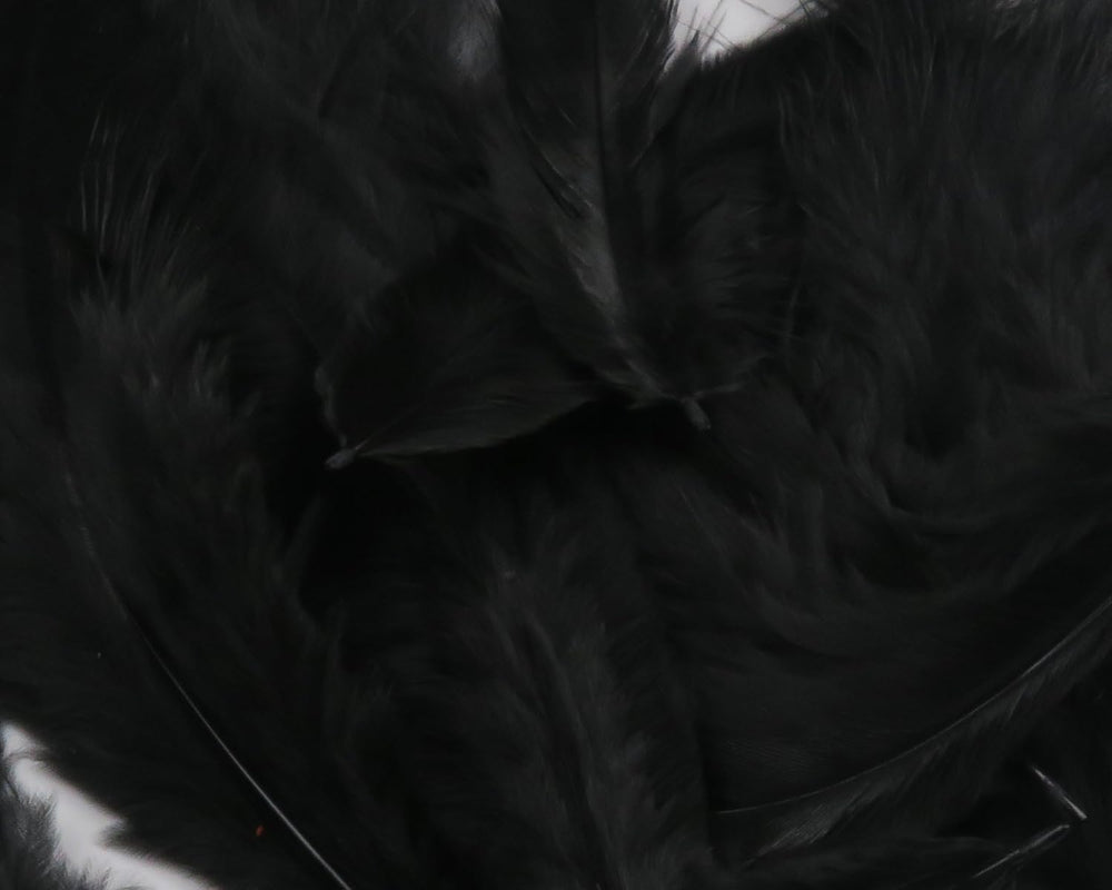 Hareline Grizzly Soft Hackle Black feathers close-up for lifelike movement in wet flies.