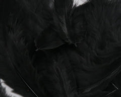 Hareline Grizzly Soft Hackle Black feathers close-up for lifelike movement in wet flies.