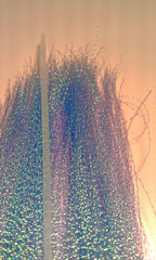 Hareline Krystal Flash Smolt Blue close-up shows sparkle for visibility.