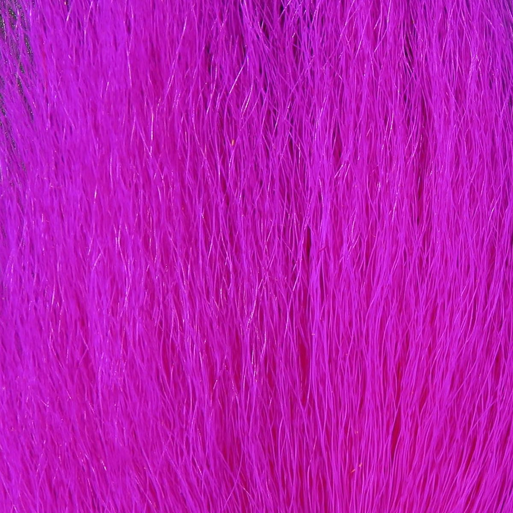 Hareline Large Northern Bucktail in Fl. Cerise #126 with lifelike movement for bass patterns.