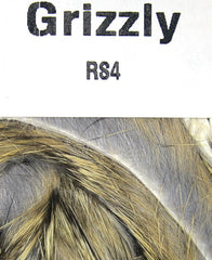 Hareline Rabbit Strips Grizzly front view with natural fur for lifelike streamers
