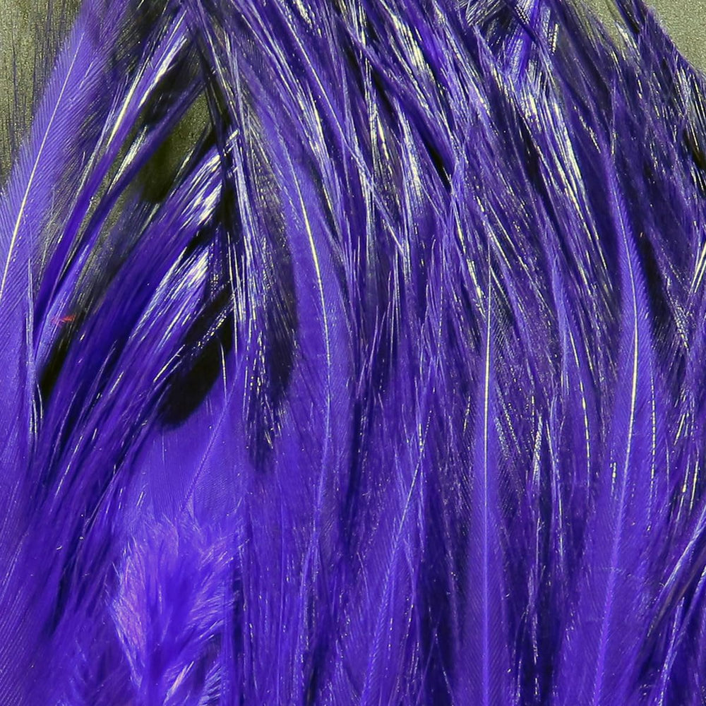 Hareline Saltwater Neck Hackle Purple 298 feathers for large streamer patterns with lifelike water movement