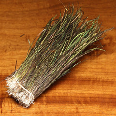 Hareline Dubbin Strung Peacock Herl for fly tying; vibrant color and natural feathers.