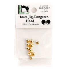 Hareline Dubbin Tungsten Insta Jig Head 5.5 mm Gold for deep nymphing with snag resistance