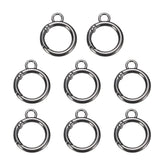 HARFINGTON 8pcs spring O-ring clip close-up on key ring for quick one-handed use.