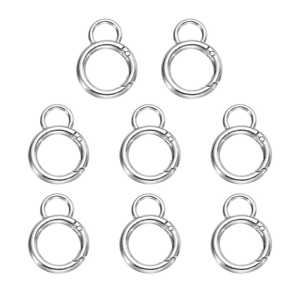 HARFINGTON 8pcs spring O-ring clip for easy key and bag attachment, durable zinc alloy construction.
