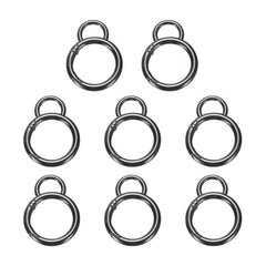 HARFINGTON 8pcs spring o-ring clip in gunmetal secures keys and bags with one-handed ease.