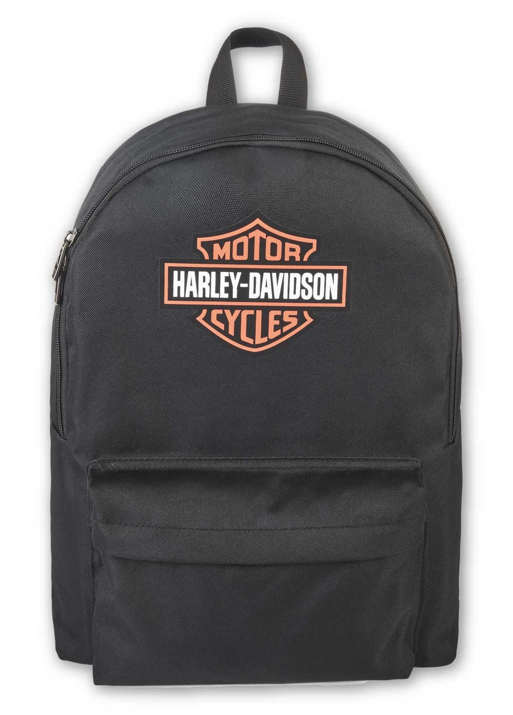 Harley-Davidson Bar & Shield Backpack front view for daily use with rugged fabric.