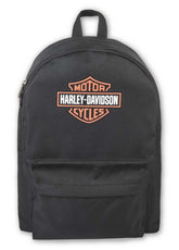 Harley-Davidson Bar & Shield Backpack front view for daily use with rugged fabric.