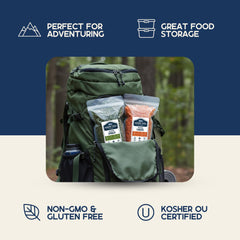 Harmony House Backpacking Kit dehydrated vegetables close-up preserving flavor.