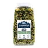 Harmony House dehydrated cabbage flakes in a bag, convenient for quick soups.