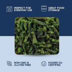Harmony House Dried Green Beans stored in a kitchen pantry
