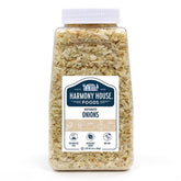 Harmony House dried onions chopped jar front for pantry staple and quick flavor boost.
