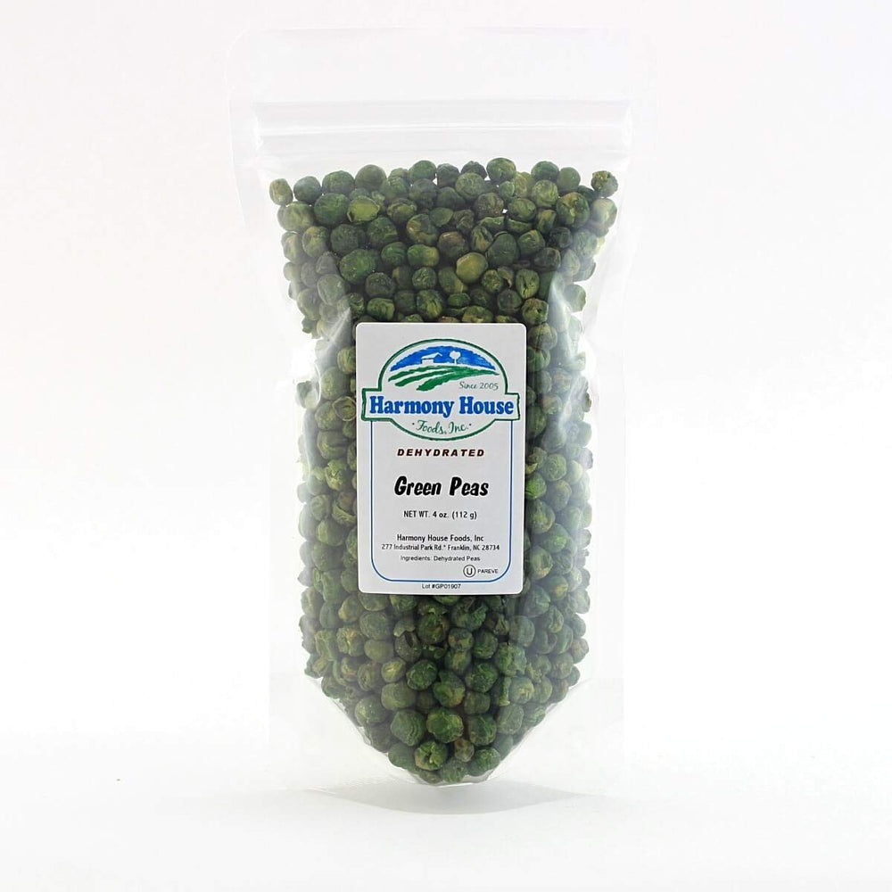 Harmony House Dried Peas ZIP Pouch ready for quick meals and pantry storage.