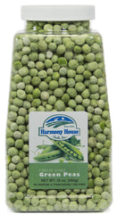 Harmony House freeze-dried whole peas jar front view, convenient pantry staple for quick meals.